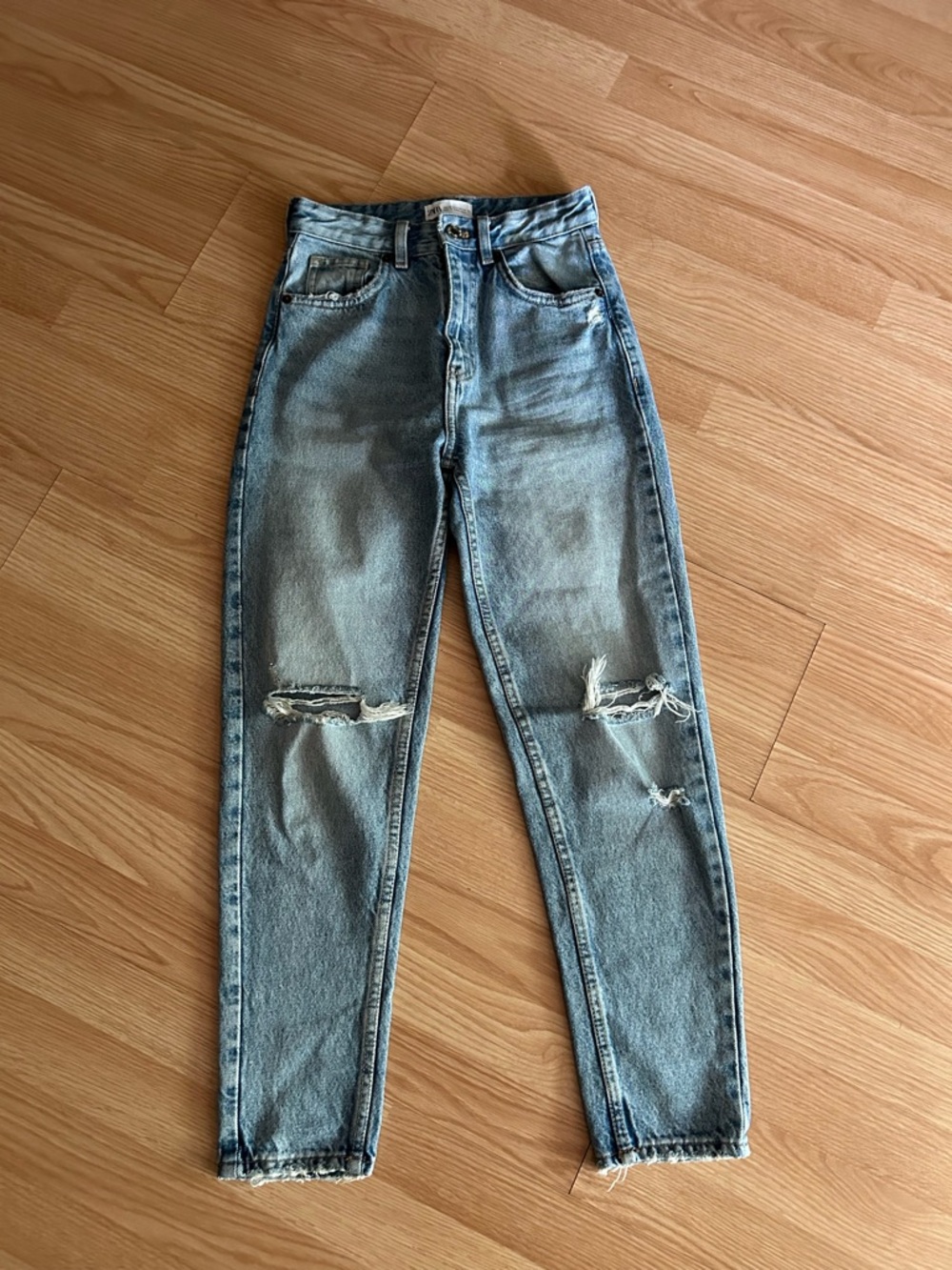 Zara Denim Distressed High Rise Jeans Women’s 2
